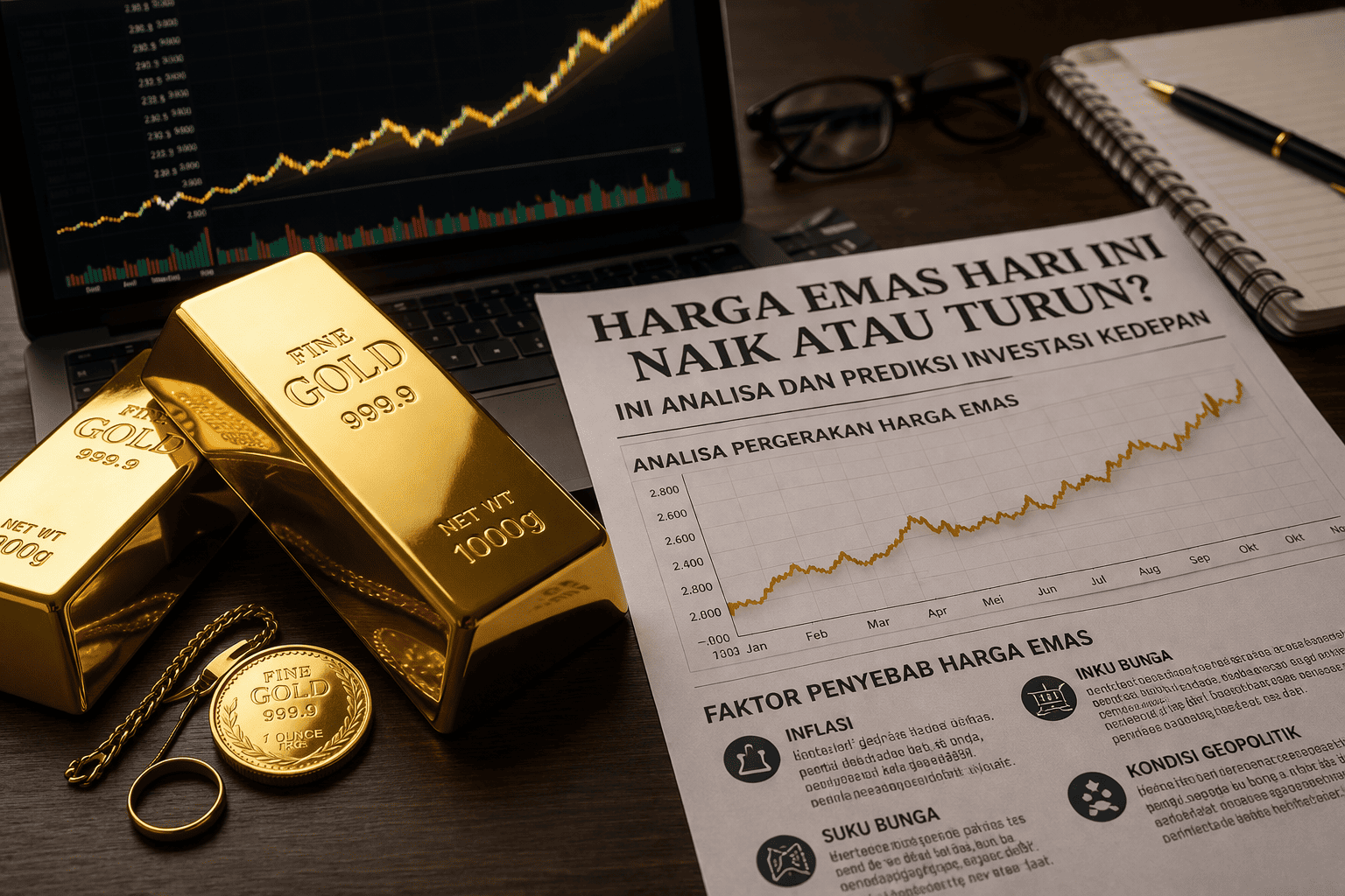 harga emas hari ini naik atau turun dan analisa investasi emas terbaru