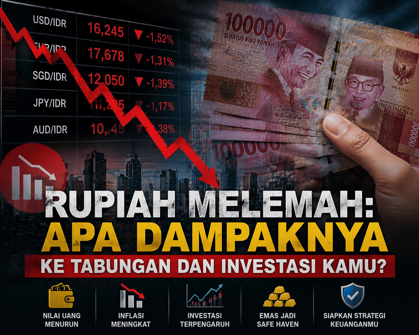 dampak rupiah melemah terhadap tabungan dan investasi di indonesia