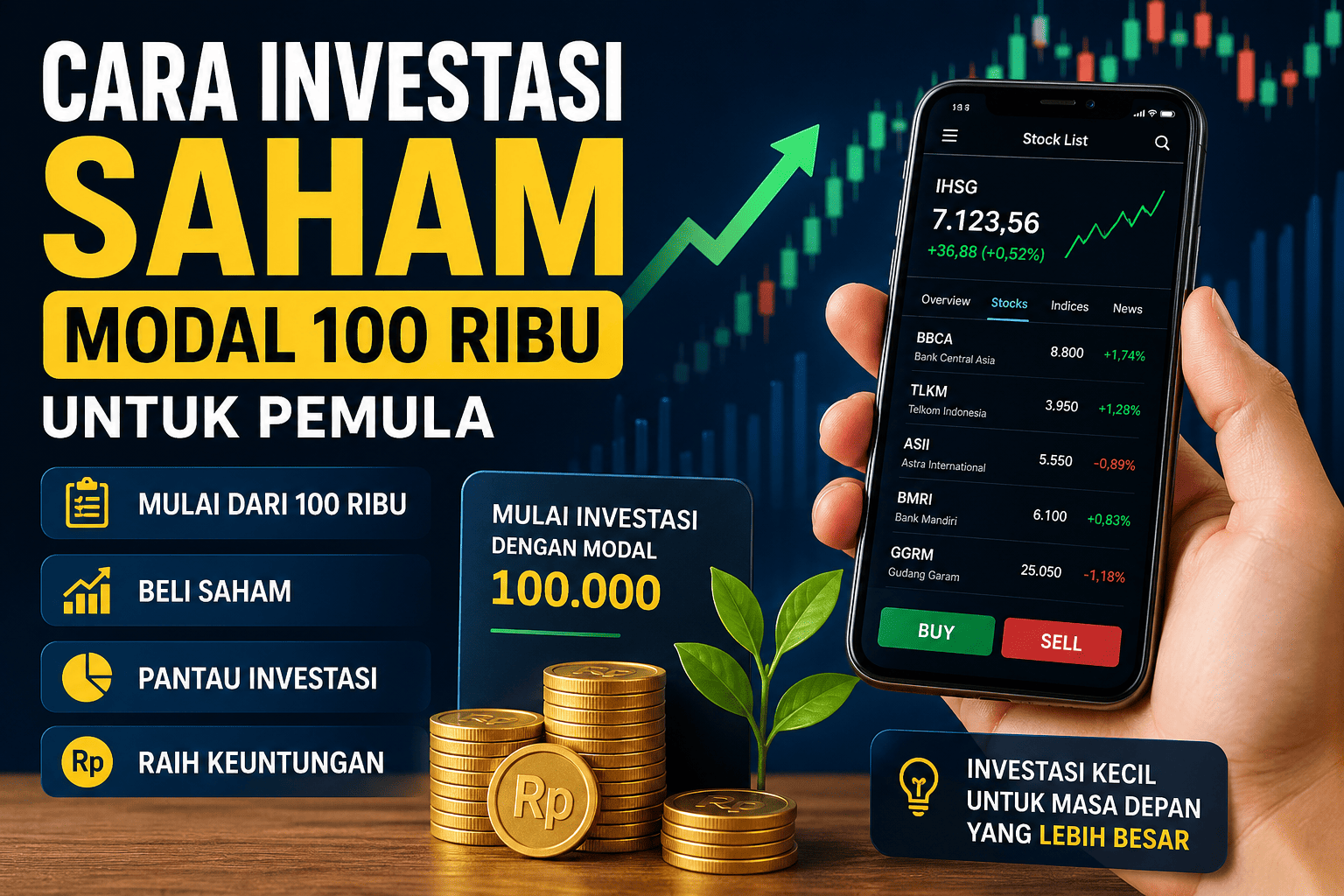 cara investasi saham modal 100 ribu untuk pemula