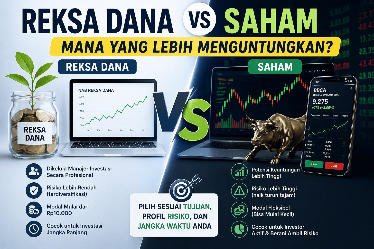 reksa dana vs saham mana yang lebih menguntungkan 2026